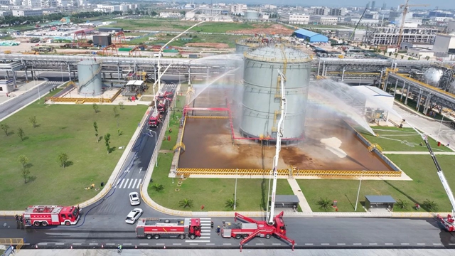 新宜化工開展危化品安全生產事故應急演練(圖1)